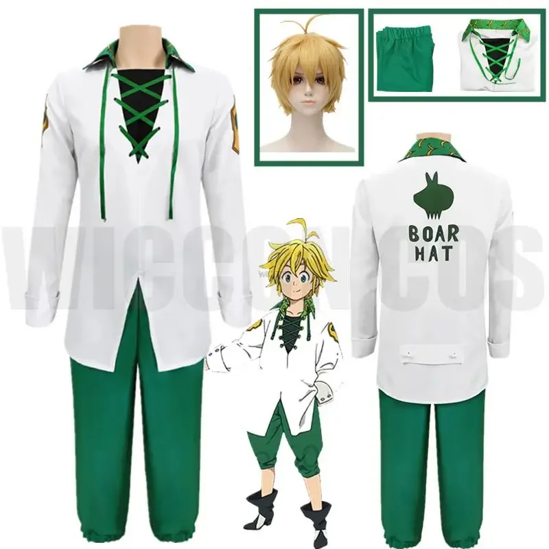 Аниме Семь смертных грехов косплей Meliodas костюм для косплея парик Dragon's Sin of Wrath