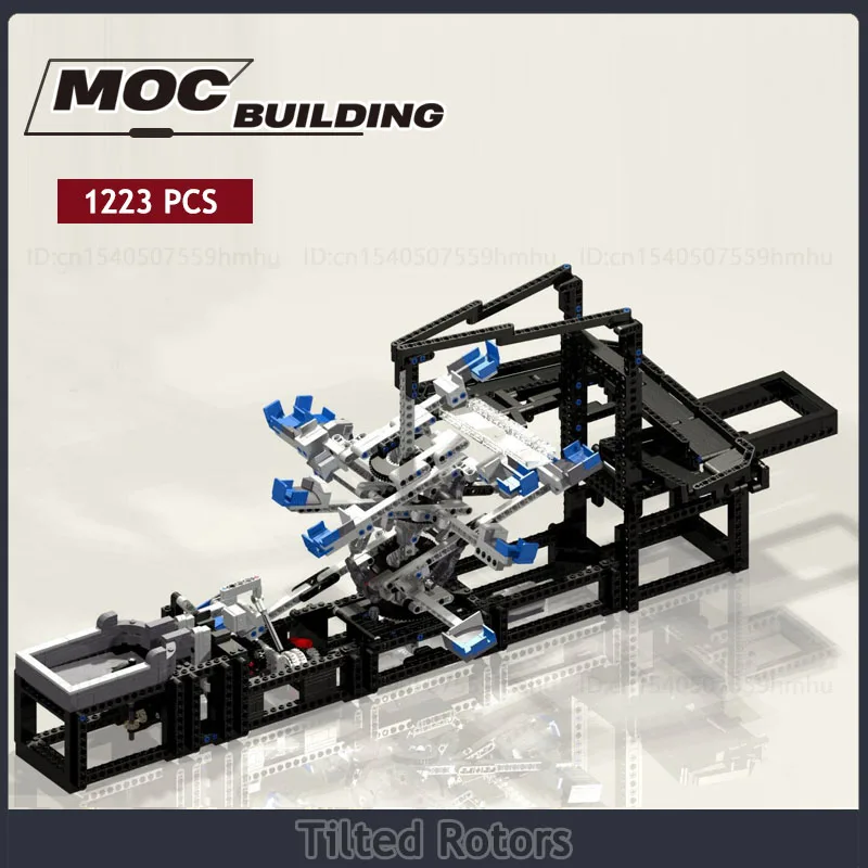 Machine créative  Rotors inclinés GBC  blocs de construction Moc  convoyeur à billes  modèle de