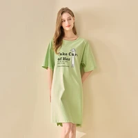 sleepshirts summer pajamas dress women loose short sleeve sleepwear dresses soft home clothes 2022 loungewear pijama nightwear