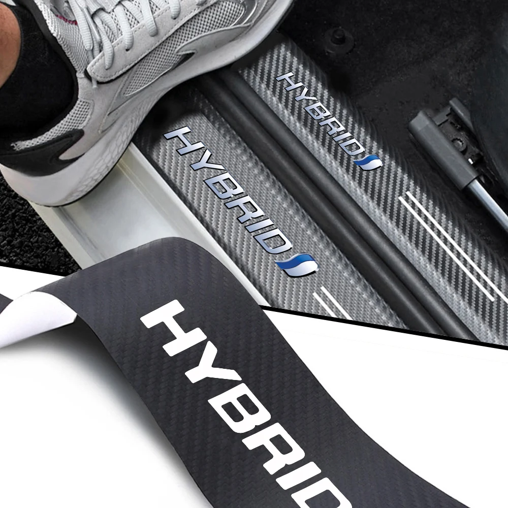 

for Hybrid Synergy Drive Toyota Prius Camry Rav4 yaris Crown Auris ford Hyundai Honda 4pcs Car threshold Car sticker