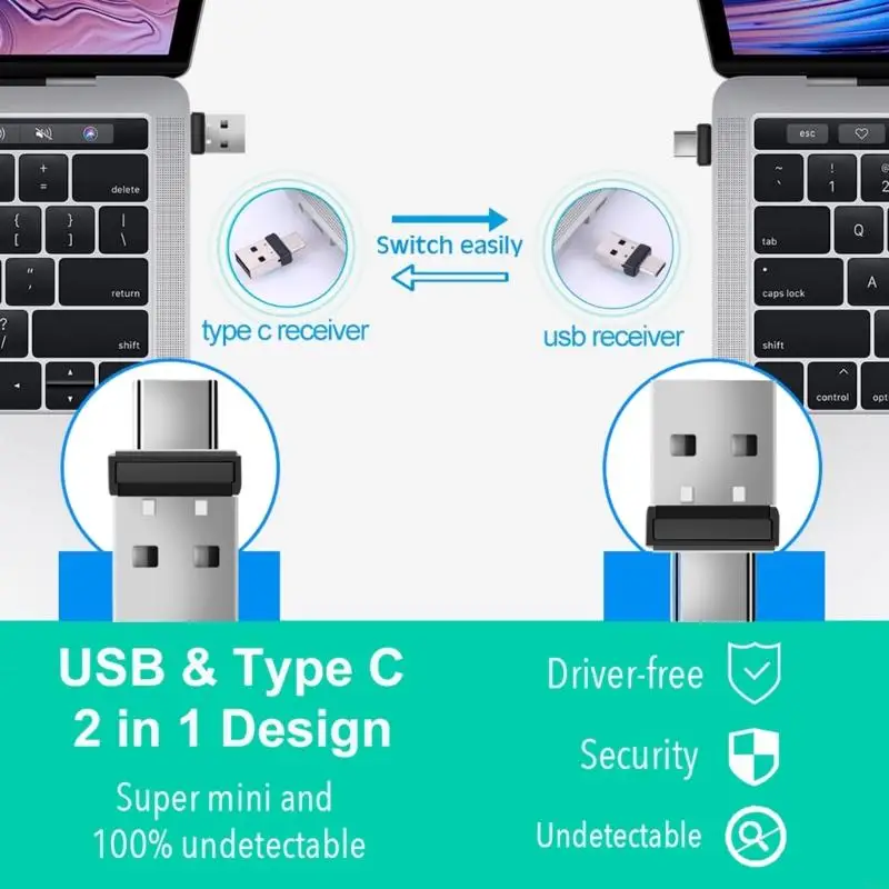 62KA Mouse Jigglers USB C Mover Неопределяемый автоматический шейкер мышь