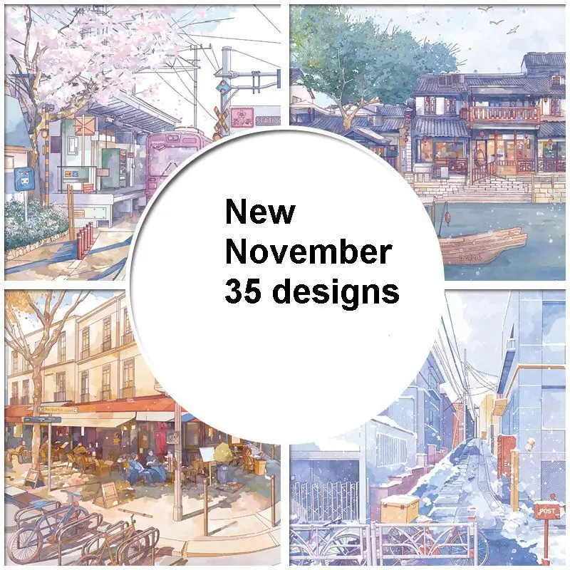 

Новинка 2021, маскирующая Васи-лента 35 дизайнов для девочек/ландшафта/неба/сада/животных, рулон 2-Метровой наклейки