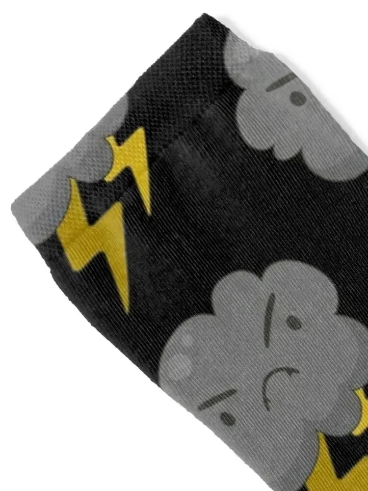 Angry Cloud With Lightning Thunderstorm Weather Socks роскошные женские носки для бега мужские
