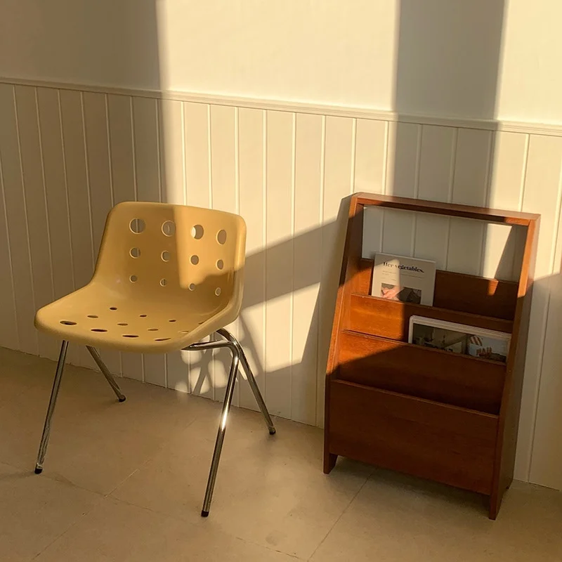 Celebrity Cheese Chair Retro Photo Hole Chair Simple Backrest Home Dining Chairs Cafe Modern Simplicity
