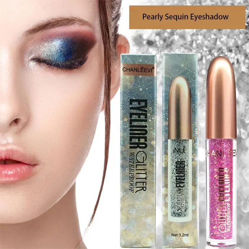 

12 Colors Liquid Eyeliner Pen Diamond High Gloss Bright Shiny Eyeshadow Pearly Sequin Liquid Eyeliner Multi-purpose Makeup