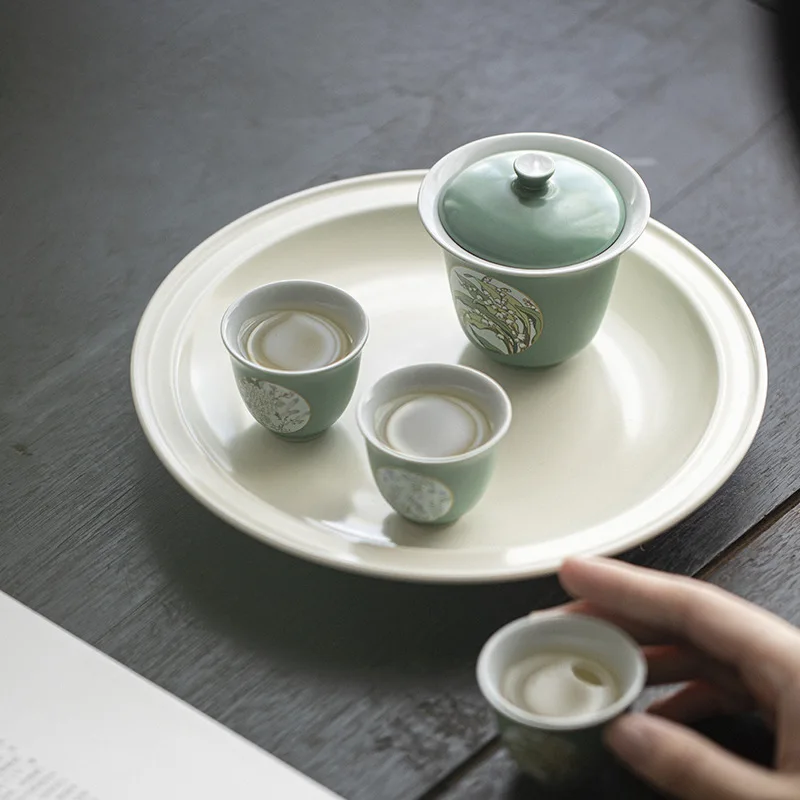 100 мл Бутик бирюзовый зеленый оконный чай Tureen Античная керамическая чайная