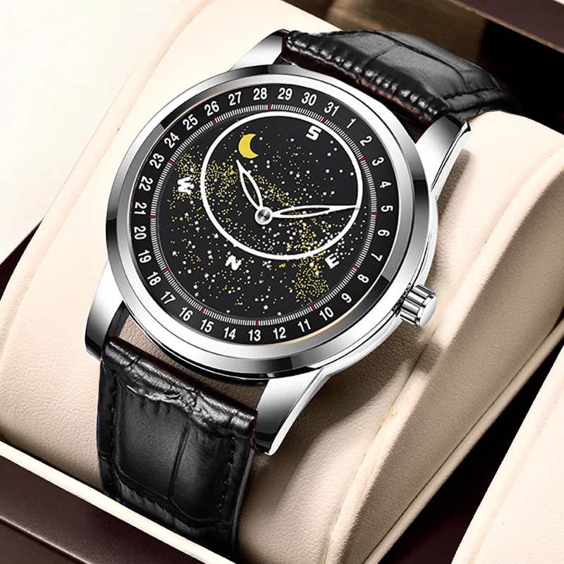 Luxury Mens Watches Stainless Steel Business Waterproof Date Quartz Watch Men Fashion Luminous Sport Clock Relogio Masculino+box