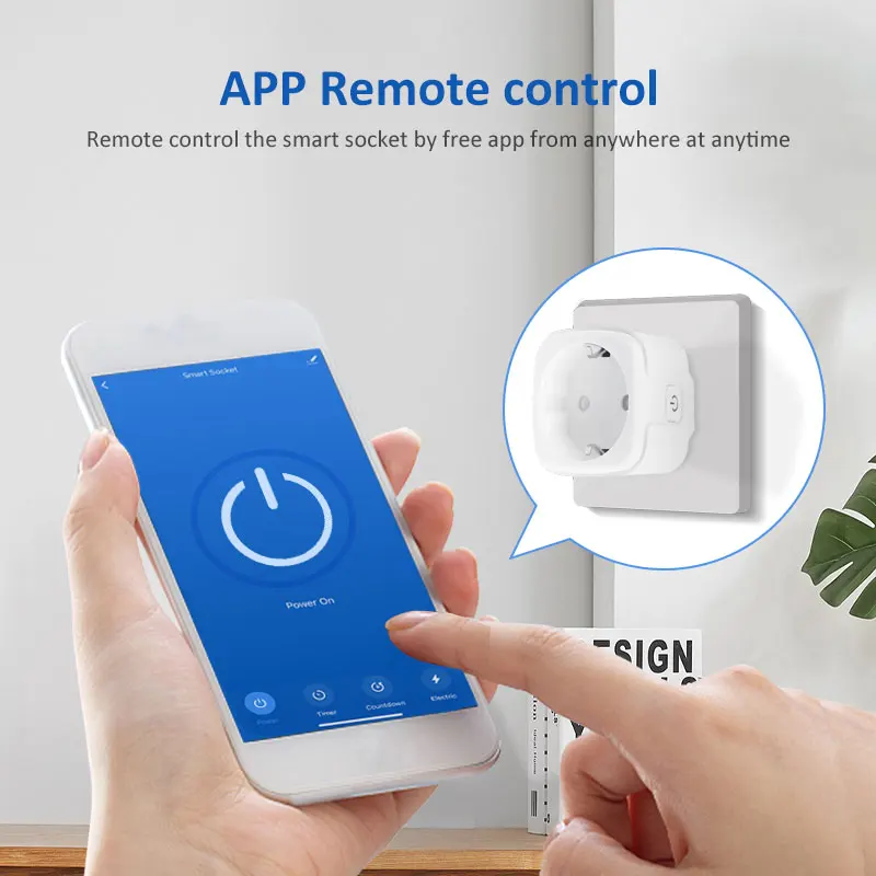 20A Smart Socket WiFi Plug EU Power Monitor Timing Function Tuya Home Outlet Works With Alexa Google Yandex |