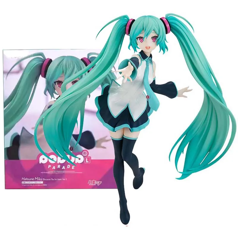 Купи GSC Original Hatsune Miku Anime Figure Up Parade VOCALOID Miku Because You're Here L Collection Model Anime Action Figure Toys за 6,833 рублей в магазине AliExpress