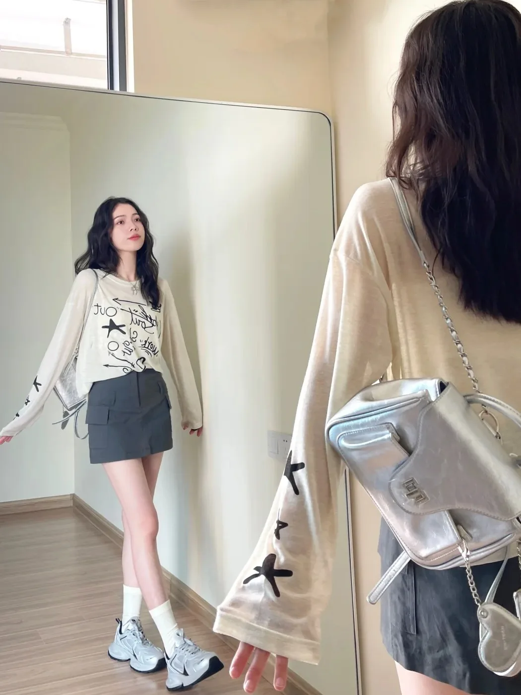 Рубашка женская с длинным рукавом тонкая свободная уличная блузка из вискозы