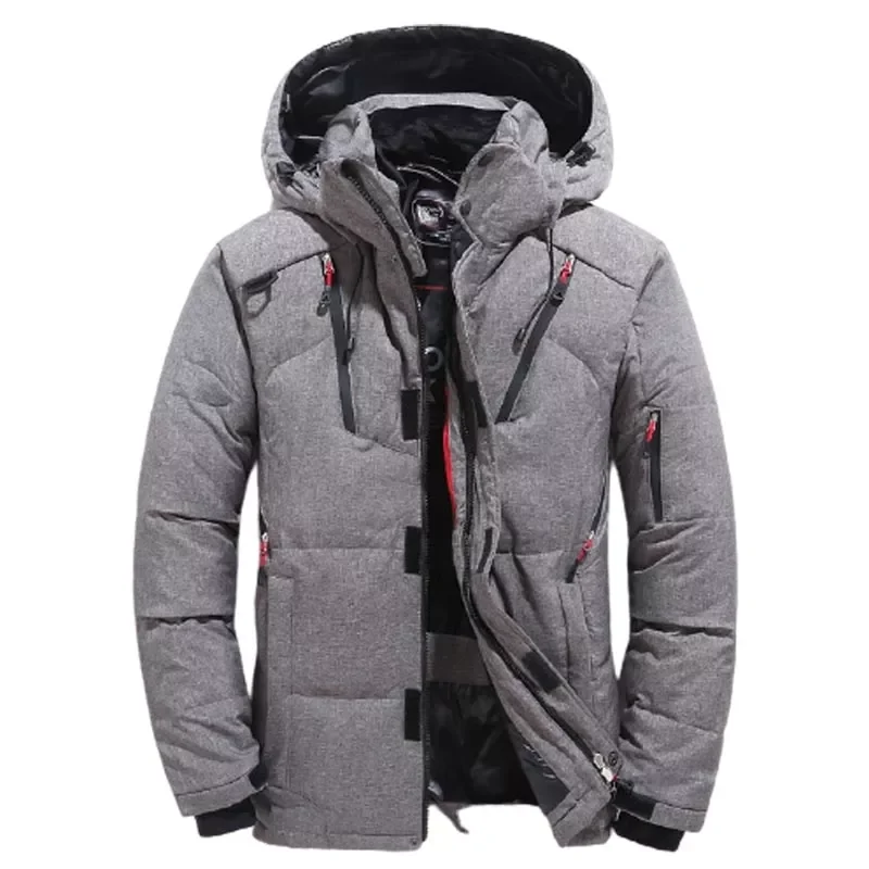 Men Coat Parka Thick Puffer Stand Thick Hat High Quality Overcoat Fashion Down Men Warm White Duck Down