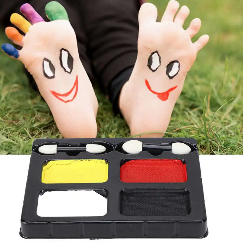 

4 Colors Temporary Tattoo Sticker Face Paint Kit Food Grade Material Quick Drying DIY Interesting Skin Painting Tools 10g/0.4oz