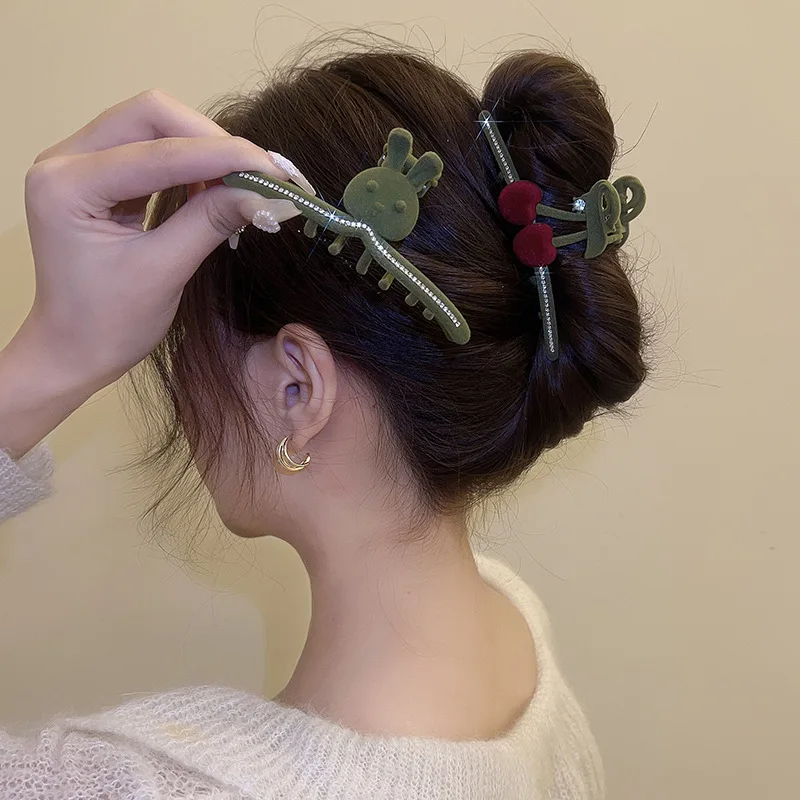 

Velvet Flocked Rabbit Hair Clip Claw for Women Girl 2023 Large Hair Clip Women's Hair Clip Accessories