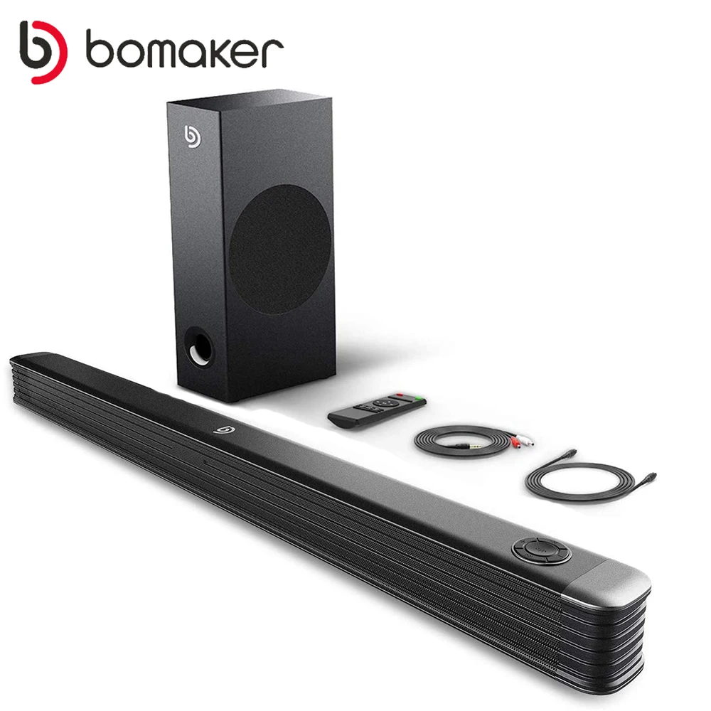 

BOMAKER 150W TV SoundBar 2.1 Bluetooth Speaker 5.0 Home Theater System 3D Surround Sound Bar Remote Control With Subwoofer