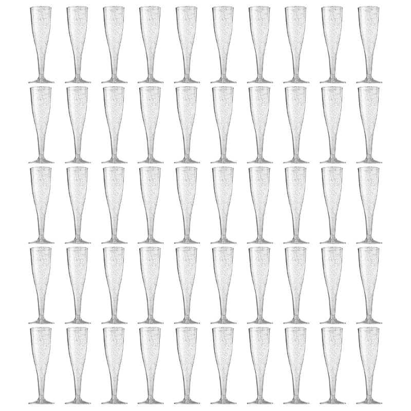 

Стаканчики, одноразовые пластиковые бокалы для шампанского, 50 штук, для свадебных бокалов, коктейльных вечеринок