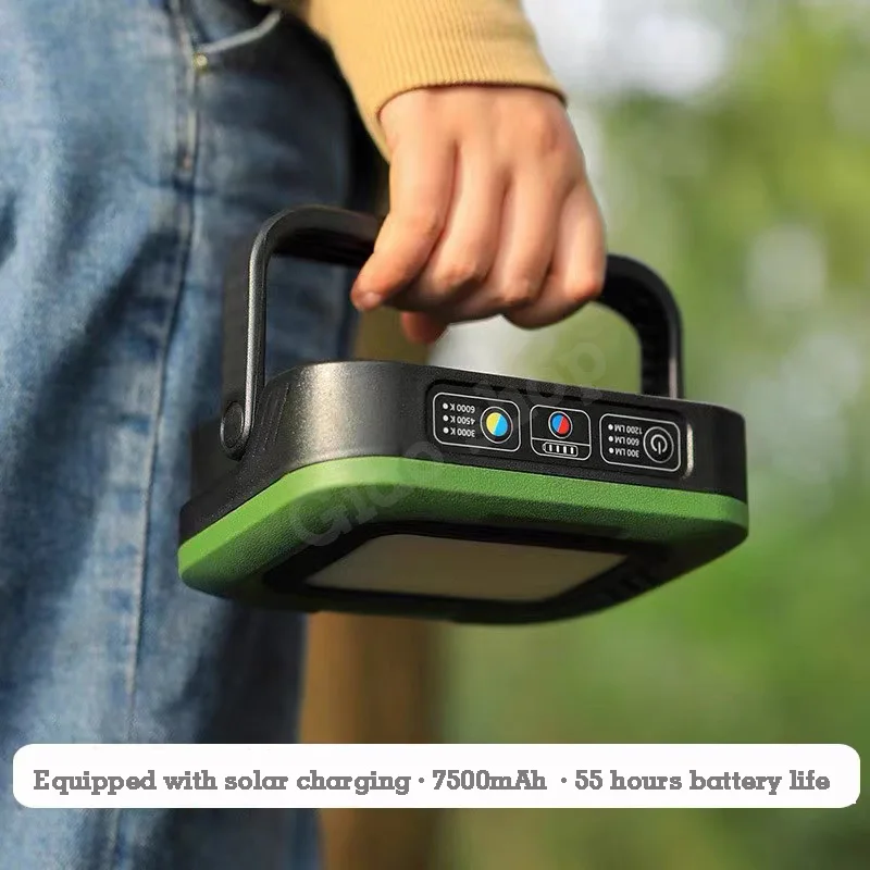 

Spotlight Hold Outdoor Lamp Work Portable Magnetic Flashlight Camping Led Solar Rechargeable Emergency 7500mah Light Waterproof