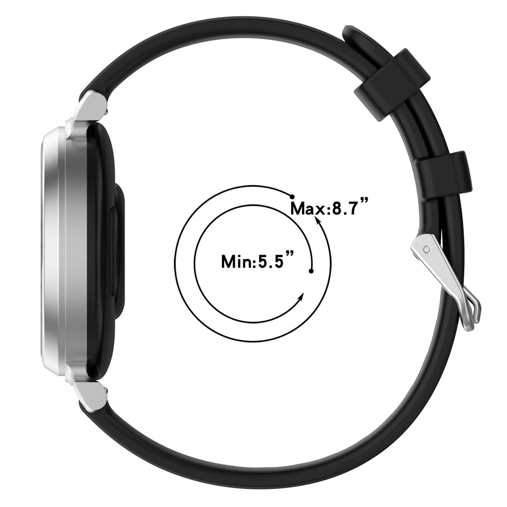 Ремешок с пряжкой из силиконовой стали 14 мм для Garmin Lily 2/Lily2 Active