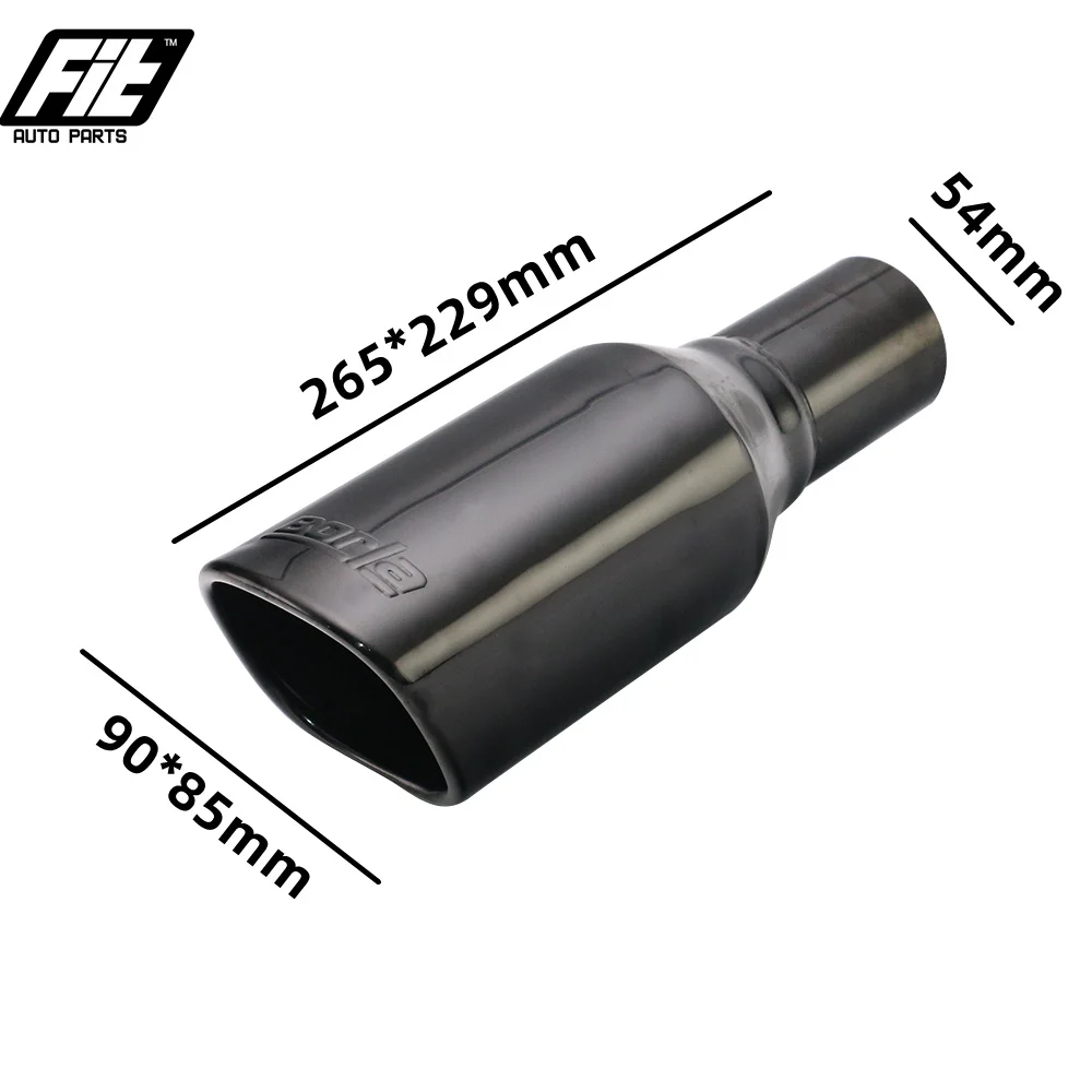 

Stainless Steel Car Exhaust Tip Interface 54mm Round Outlet 90mm*85mm Car Auto Muffler Tail Pipe Silencer Black Nozzle