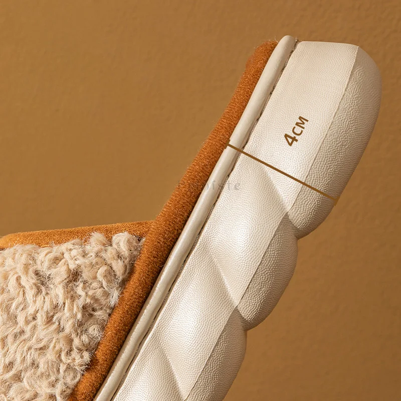 Women's Indoor Slippers Winter Female Slides for Home Cotton Flax Cute Butterfly-Knot Thick Sole Shoes for Woman House Slippers