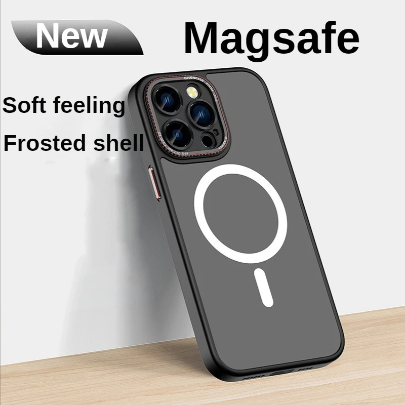 

Deluxe Frosted Magnetic Case For iphone 14 Plus 13 12 14 Pro Max Lycra Skin-feeling Fall-proof Full-package Protective Cover