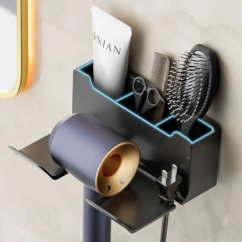 

Hair Dryer Storage Rack Wall Mounted Hair Dryer Base Bathroom Comb Storage Rack Bathroom Organizing Accessories