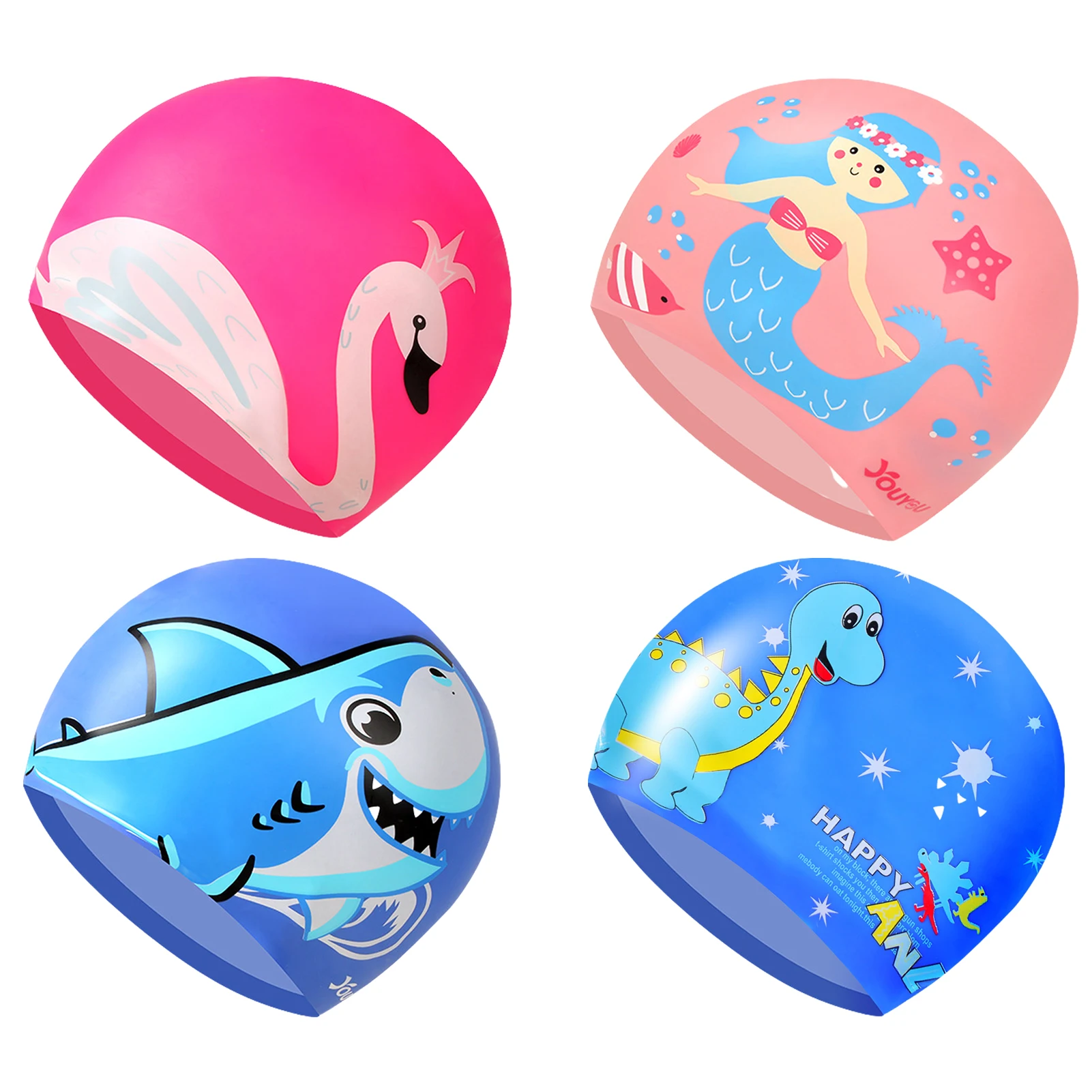 

Kids Swim Cap Silicone Swimming Hats Cartoon Unisex Swim Bath Caps Ergonomic Waterproof Swimming Caps Children Swimming Cap