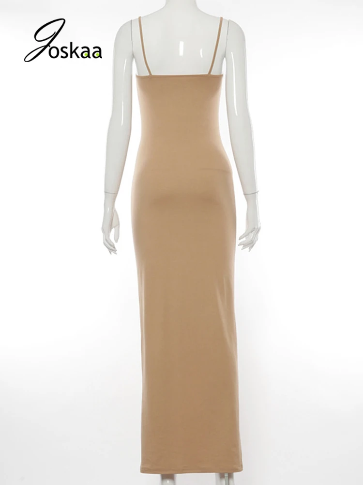 Платье-макси на бретелях Joskaa облегающее однотонное платье с открытой спиной и