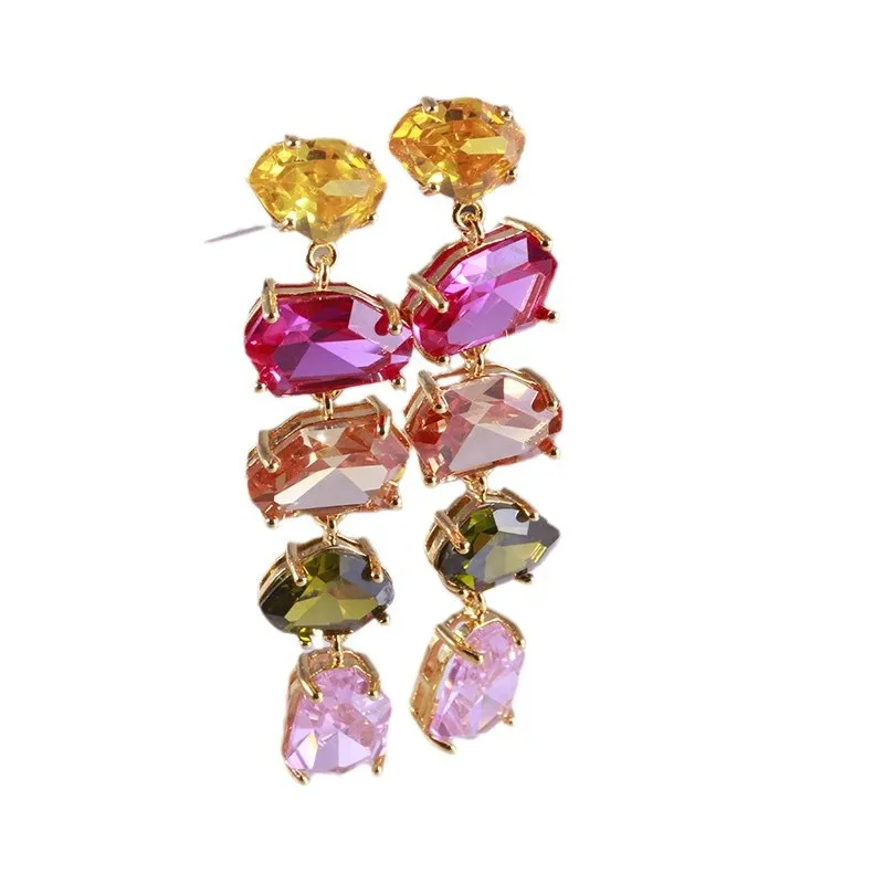 Модные роскошные модные блестящие серьги неправильного геометрического цвета с