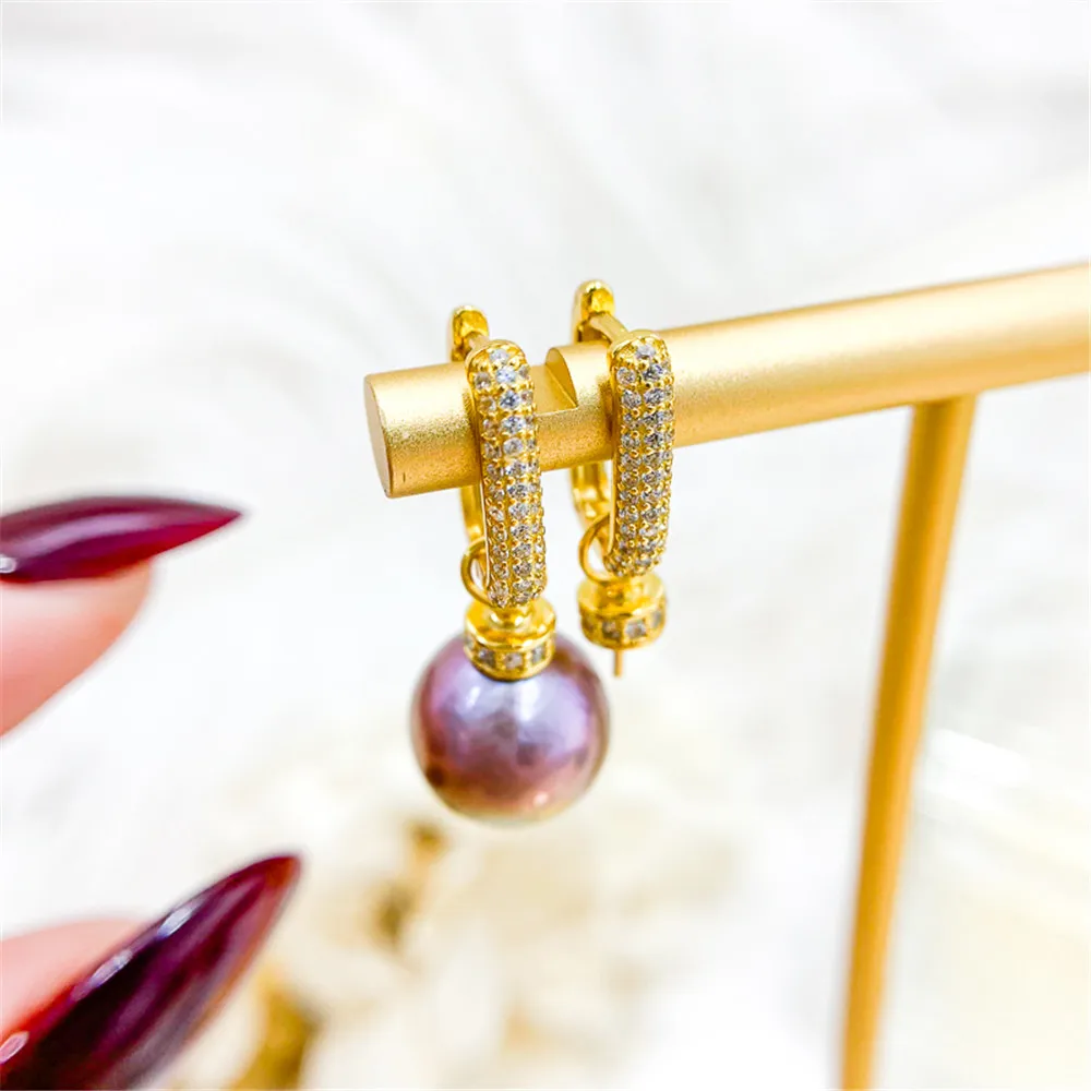 

S925 Sterling Silver Pearl Beads Stud Earrings Setting Base Diy Jewelry Making Findings&Components