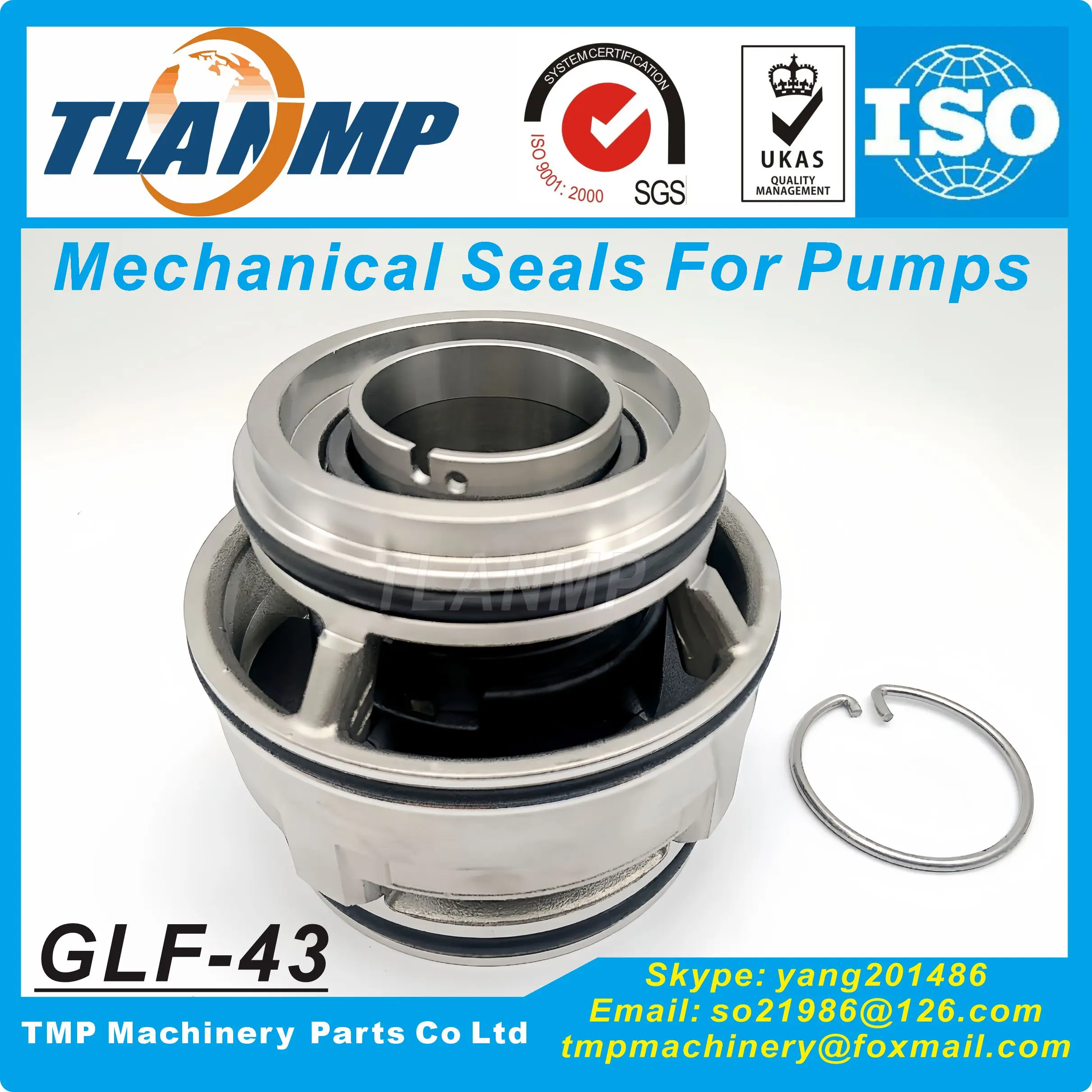 

GLF-43 , Sarlin-43 картридж TLANMP, механические уплотнения (размер вала 43 мм, PN: 96952242) для насосов серии SL, сточных насосов SARLIN