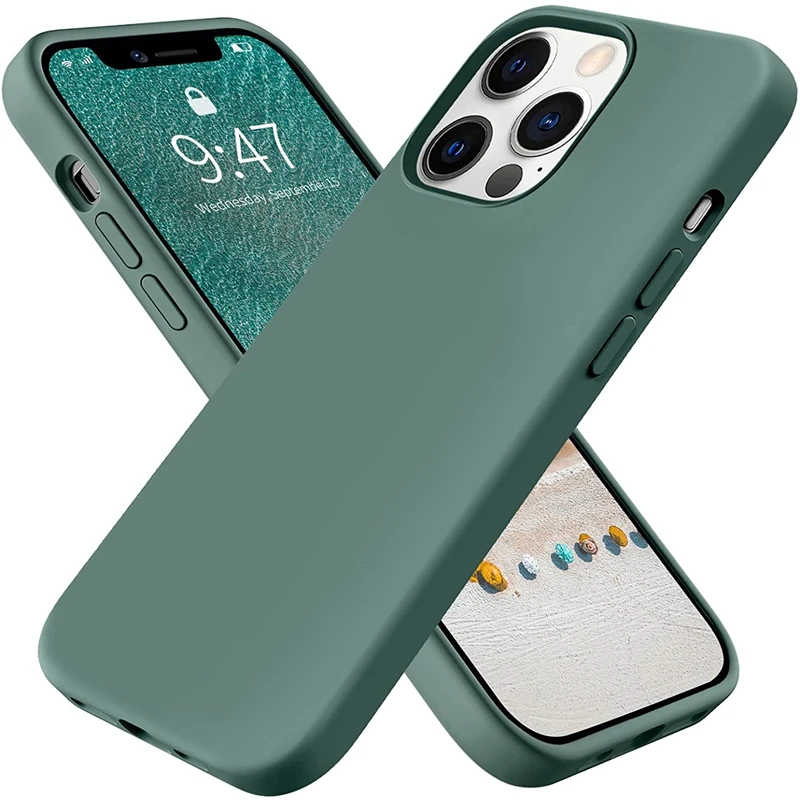 

Thin Soft Phone Case For iPhone 12 13 11 Pro Max 12 Mini Case Luxury Liquid Silicone Cover For iPhone X XR XS Max 7 8 Plus Cases