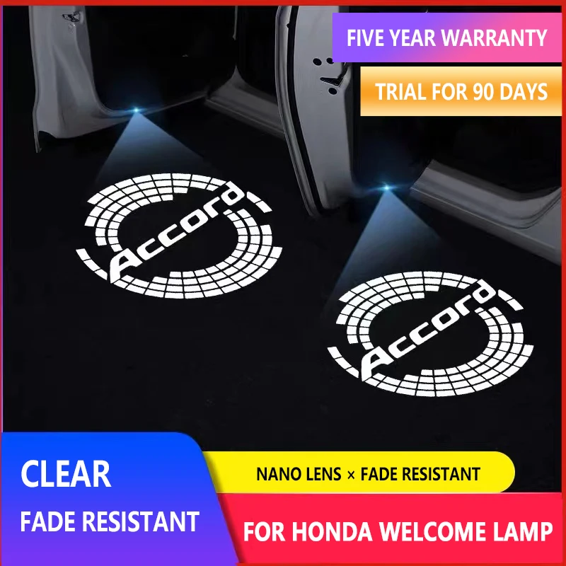 

2PCS LED Car Door Logo Lights Courtesy Laser Projector Welcome Warning Lights Car Accessories For Accord 2021 7th 8th 9th 10th