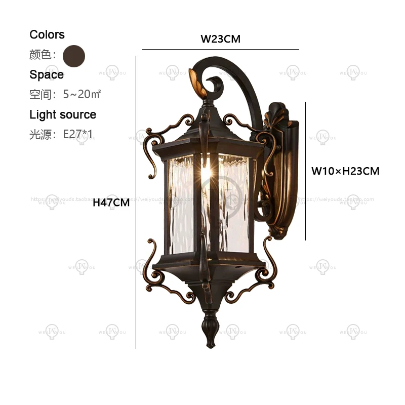 Алюминиевые уличные настенные фонари, водонепроницаемые, IP65, европейский ретро-свет, садовый, крыльцо, патио, настенный светильник, дом, вилла, светодиодный уличный светильник альберт федорович измайлов вилла на полюстровской набережной