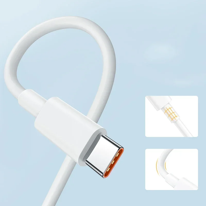 2 шт. 6A 5A USB-кабель типа C для Huawei P50 Pro Mate 40 P30 Honor 60 50 100 Вт 66 Supercharge Шнур USB-C быстрой