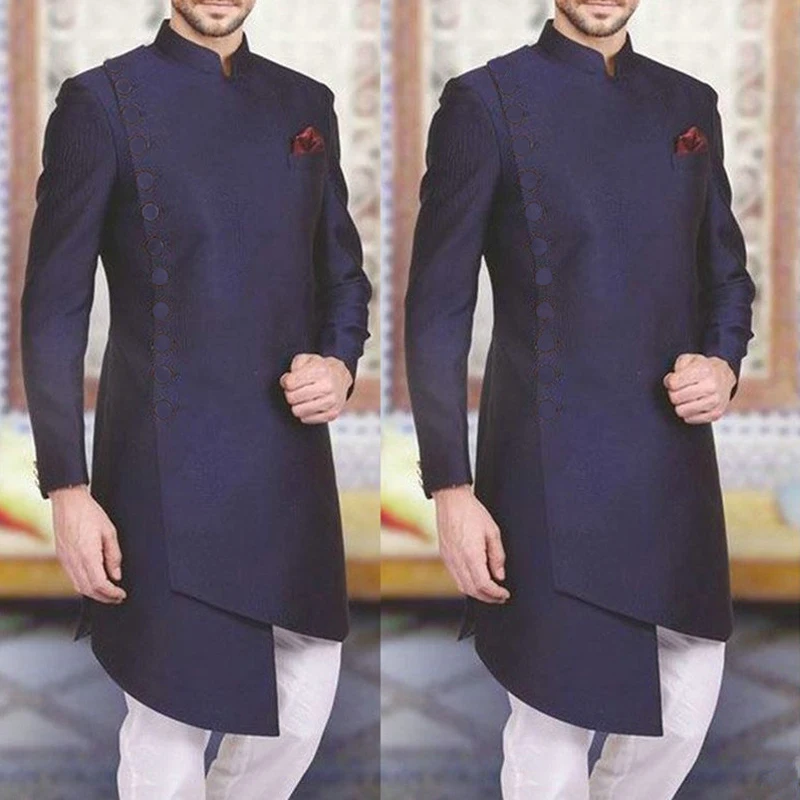 

Смокинг для жениха мужской двубортный, Свадебный приталенный костюм, модный пиджак и брюки с заостренным лацканом под заказ, 2 предмета