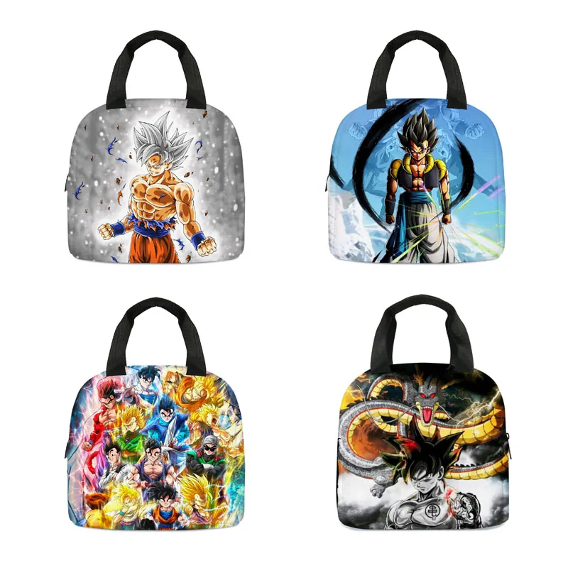 Dragon Ball Goku Lunch Bag Handle Insulation Cooler Bag for Women Kid Lunch Box Picnic Travel Food Storage Breakfast Thermal Bag