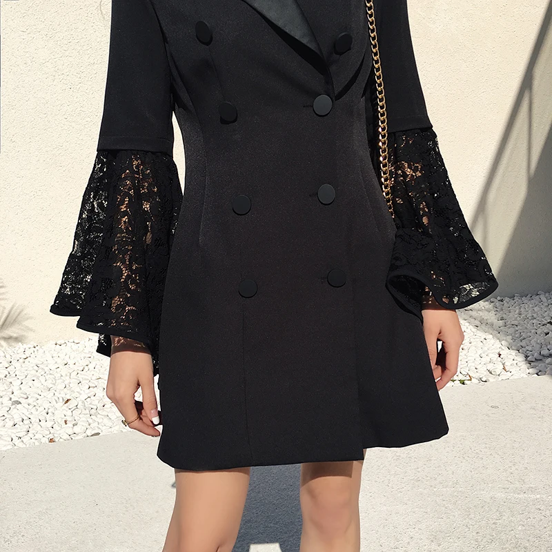 Женское кружевное платье-блейзер