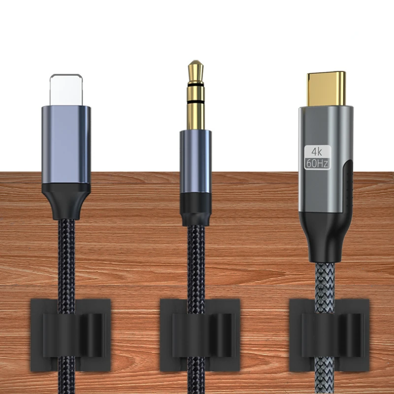 

20 шт., самоклеящиеся зажимы для кабелей USB