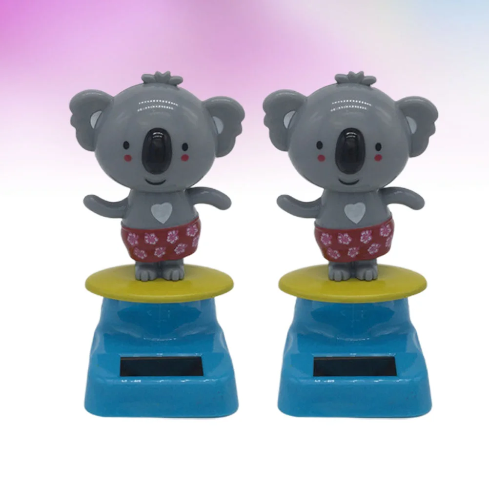 

2 Pcs Beach Toy Dashboard Dancing Koala Toy Solar Dancers Wiggles Toys Micro Landscape Figure Cartoon
