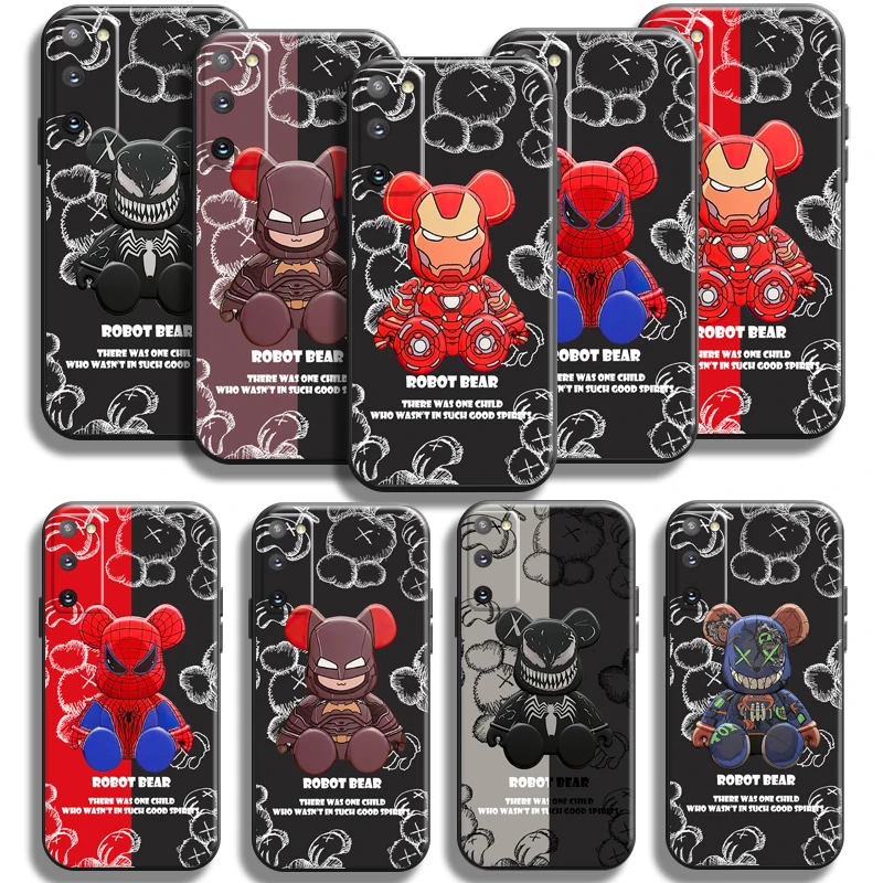 

Marvel Luxury Cute Bear For Samsung Galaxy S20 S21 Plus Ultra FE 5G Samsung S21 S20 Phone Case Black TPU Coque Carcasa Soft
