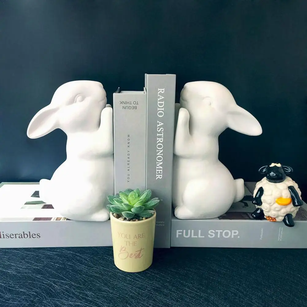 

Подставка для книг в виде кролика, подставка для книг с концами, декоративная подставка для книг для полки, гостиной, кабинета, Ornam D5M2