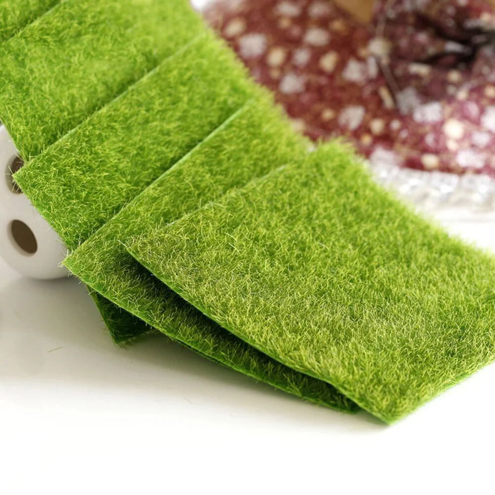 

2pcs Artificial Moss for Crafts Fairy Lawn Outdoor Carpet Miniature Ornament Garden Fairy