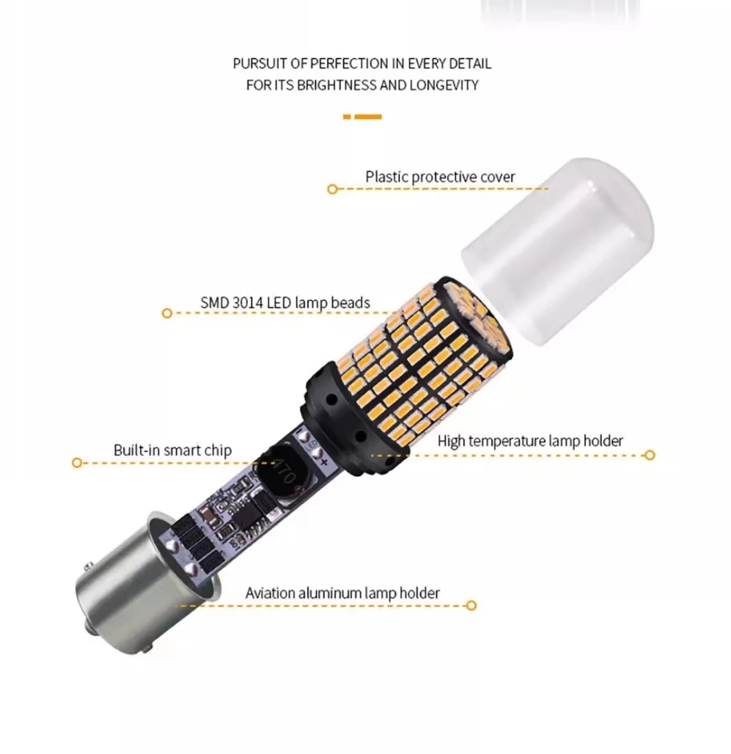 1x14 8 Вт 12 в супер яркие 1157 BAY15D 2357 2057 светодиодные лампы Красные 144-SMD 3014 чипы для