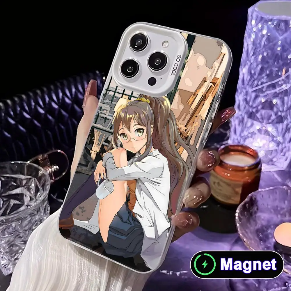 Чехол для телефона с изображением Аниме Футаба Рио для iPhone 17 16 15 14 13 12 11 X XR XS Air Pro Max Plus, цветной, серебристый, с MagSafe (art.: 3920da2c709c0) - 3920da2c709c0