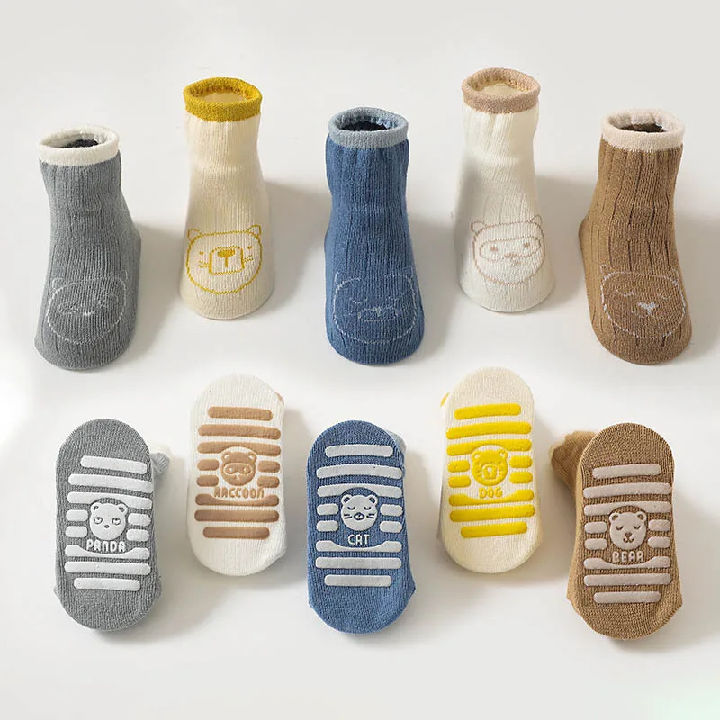 

Autumn Winter Baby Socks Children Floor Socks Combed Cotton Baby Non-Slip Breathable Toddler Socks Newborn Cartoon Cotton Socks