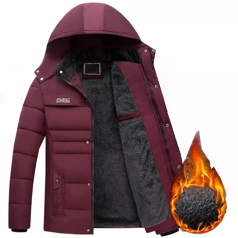 New2022 Hooded Men Winter Jacket Men Coat Snow Parka Down Jacket Outerwear Thicken Fleece Outwear Men Warm Coat  Jaqueta Masculi
