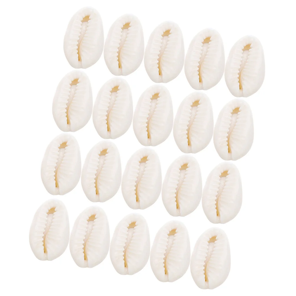 40pcs White Natural Spiral Shell Beads Shells Beach Seashells Cowrie Shells Charms Pendant with Hole for DIY Craft Wind Chimes