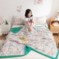 %e3%80%90 summer quilt%e3%80%91washed soft cotton blanket duvet air condition room use flora print singlequeenking 150200180220200230