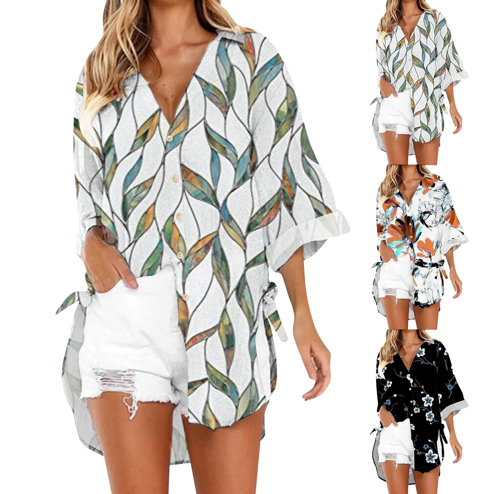 

Womens Button Down Shirt Dress Long Sleeve Swimsuit Cover Ups Casual Colla Shirt Western Shirts Women Long Sleeves