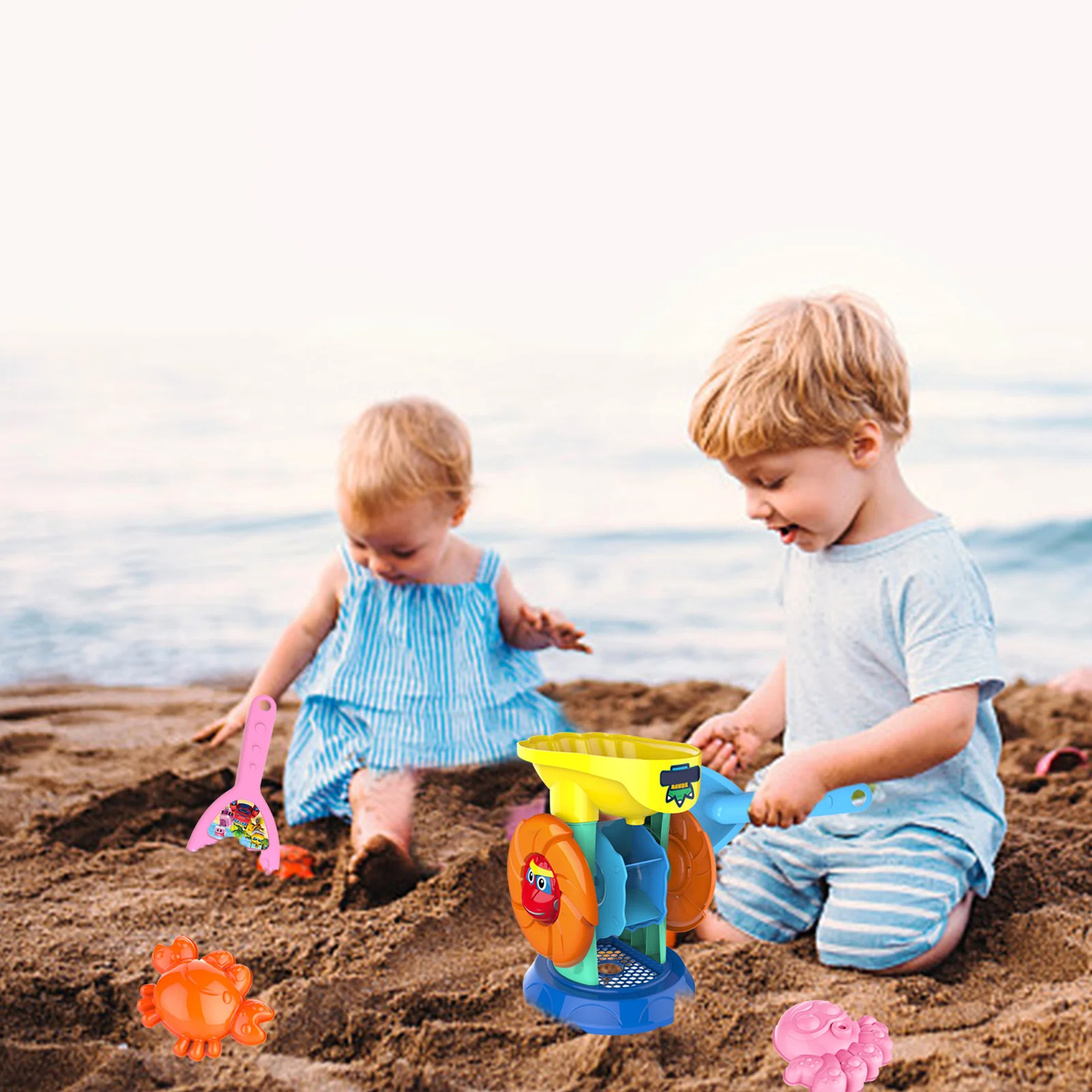 

Набор игрушек из песка для детей, детские пляжные игрушки, пляжный ковш, прочные пляжные игрушки для путешествий для малышей, игры для родит...